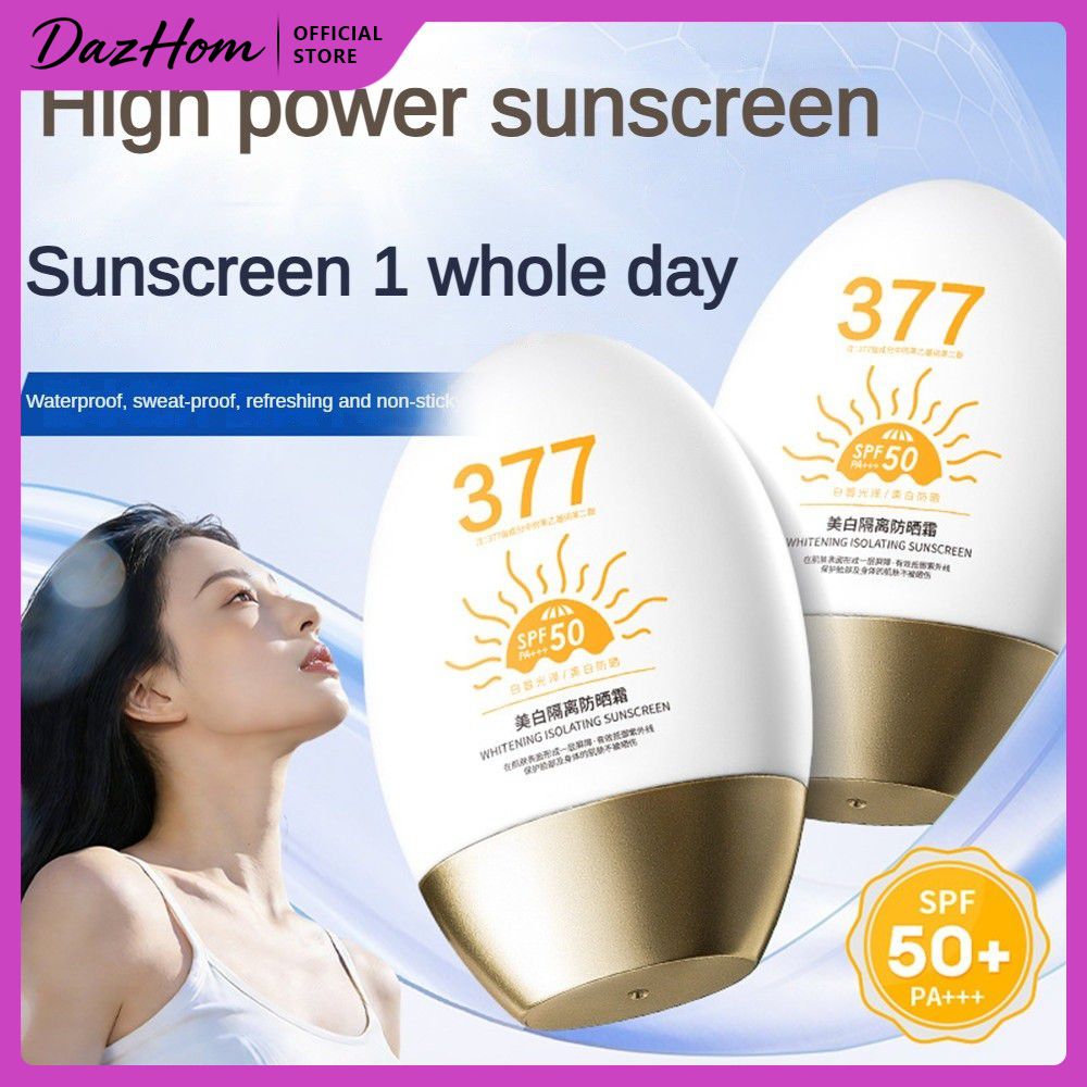 DazHom Qingliya กันแดดขาว SPF50 PA+++ กันน้ำ กันหงื่อ กันแดดขาว โลชั่นป้องกันแดด, ครีมกันแดด Spf 50 + Pa ++++ ครีมกันแดดสำหรับผู้หญิง UV Protection Moisturizer