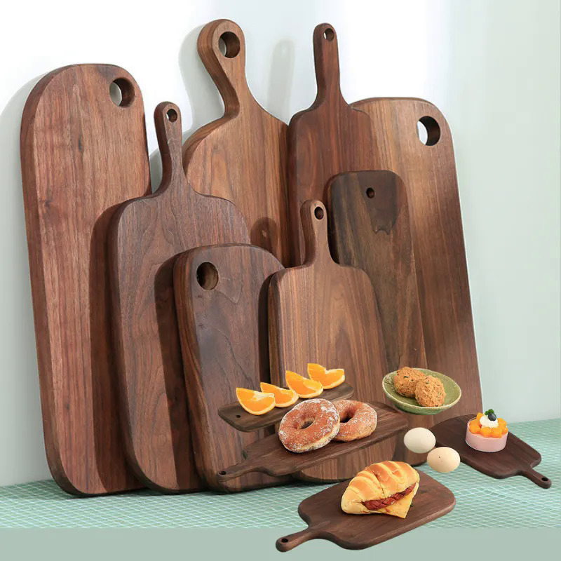Kitchen Wooden Sticky Board Can Be Hung Non-slip Beech Sticky Board Pizza Steak Bread Fruit Sushi Tray Kitchen Accessories