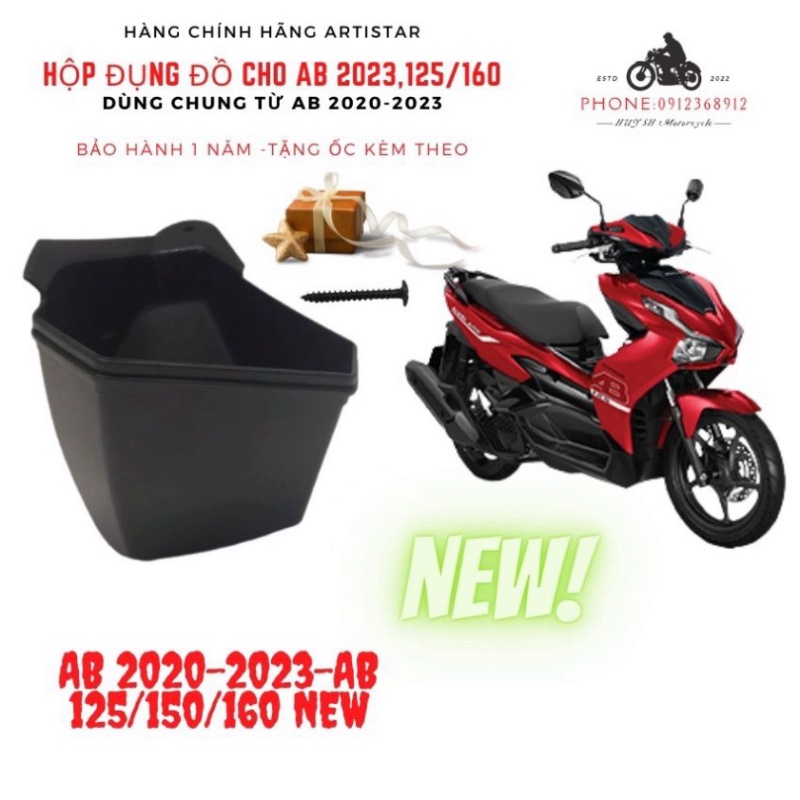Hộc Đựng Đồ xe AB 2020 đến AB 2022 Mới Artistar chính hãng, hộc trang trí xe air blade, Hộp Đựng Đồ AB 2023 AB 160cc Ảnh