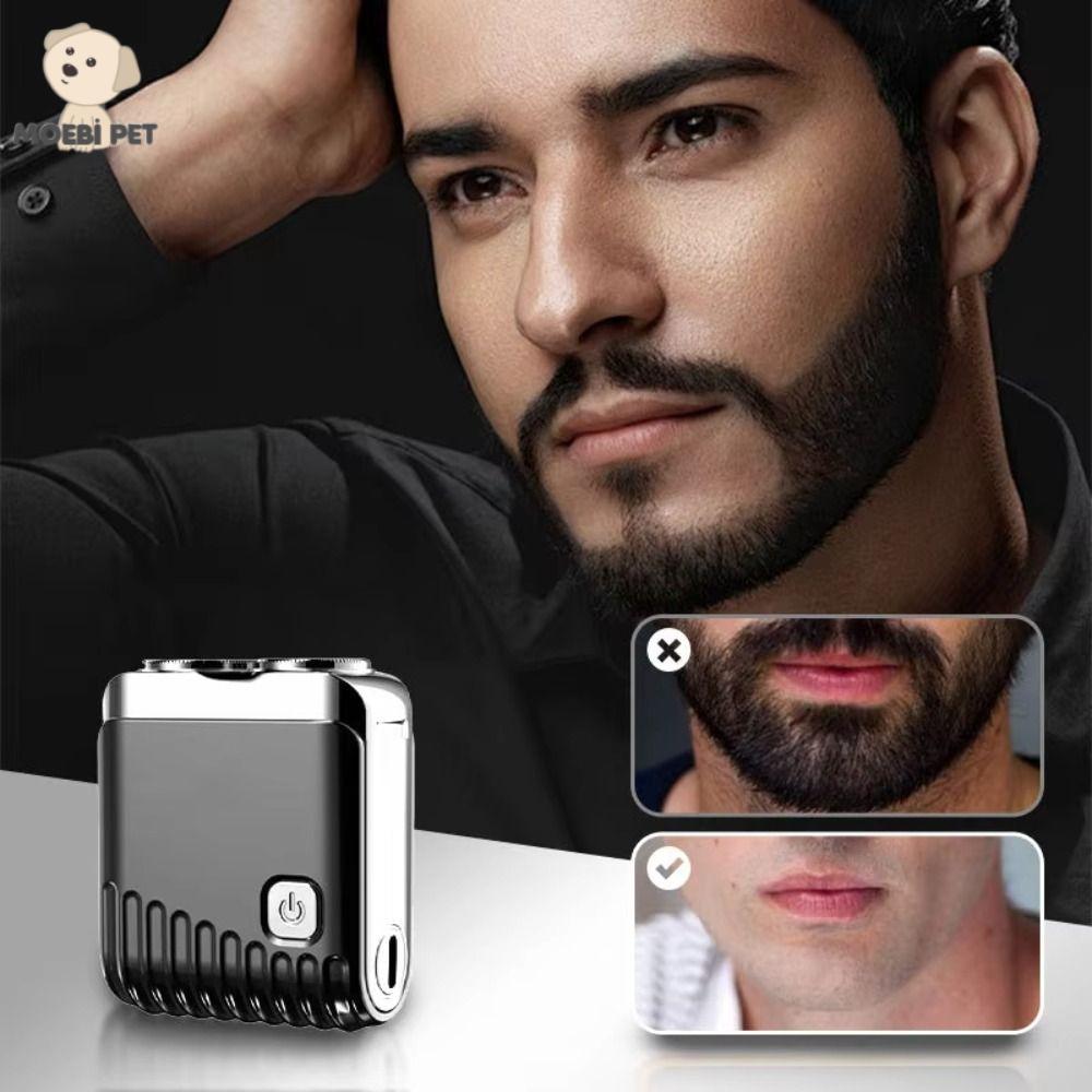 BENEDICT Động cơ mạnh mẽ Máy cạo râu điện mini Đầu đôi Màn hình LCD Dao cạo xoay bỏ túi Mượt mà 10000 vòng quay Dụng cụ tẩy lông  Sử dụng khi đi du lịch