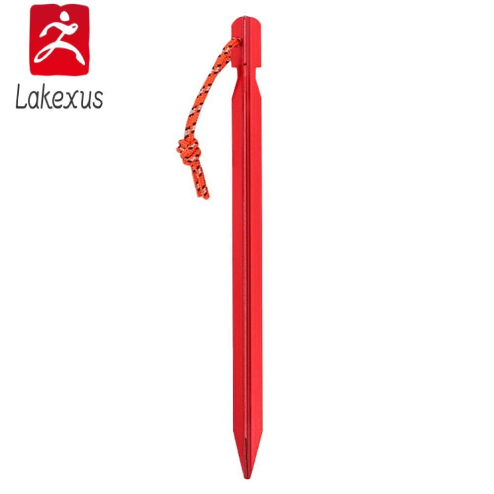 Lakexus Outdoor Tent Triangular Ground Nail 18cm Camping Leisure Canopy Aluminum Alloy Ground Nail Windproof Reinforcement Ground Nail with Rope