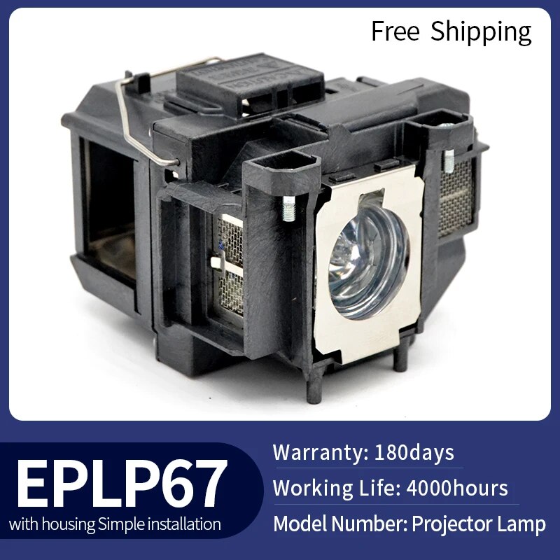 Replacement Projector Lamp ELPLP67 for EPSON EB-C05S EB-C10SE EB-C15S EB-C20X EB-C240X EB-C25XE