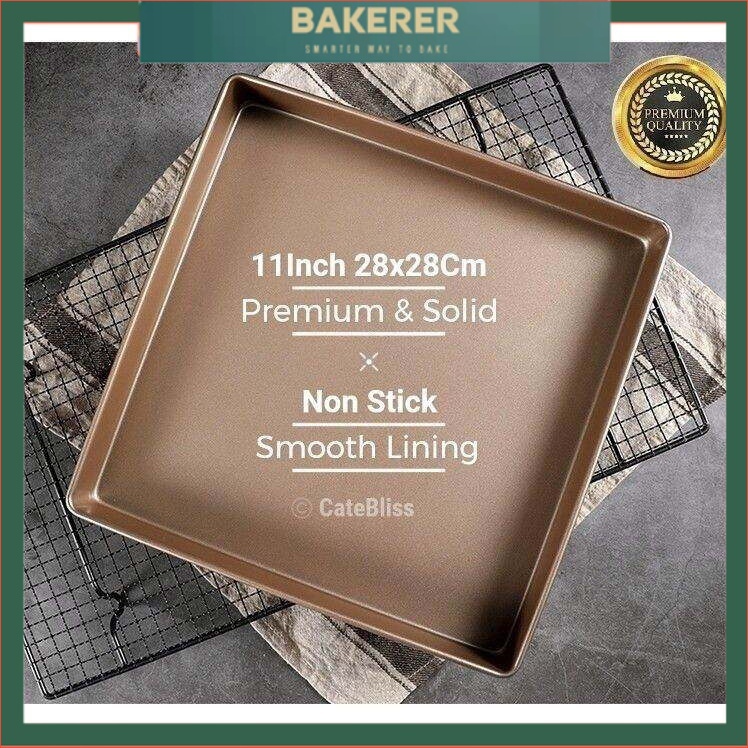 28X28cm Gold Color Non Stick Square Aluminium Baking Sheet Pan Cookie Bread  Cake Jelly Roll Baking Pan - China Aluminium Baking Pan and Cookie Baking  Pan price