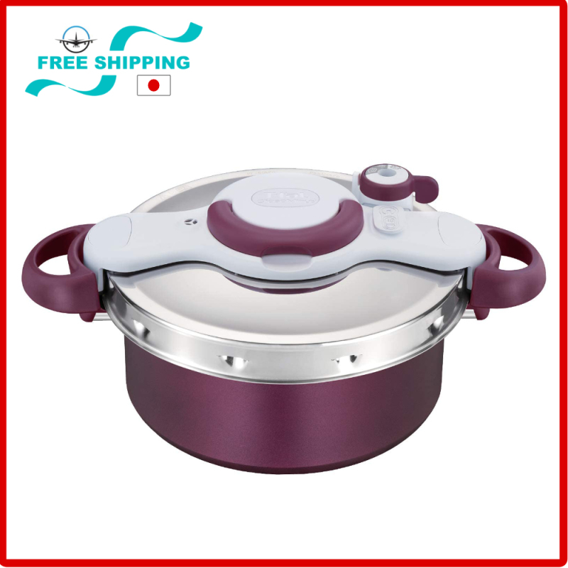 Tefal pressure cooker 5.2L IH compatible, One-touch opening and closing 2in1 Clipso Minut DUO, IH & GAS Stove Compatible, Purple Singapore