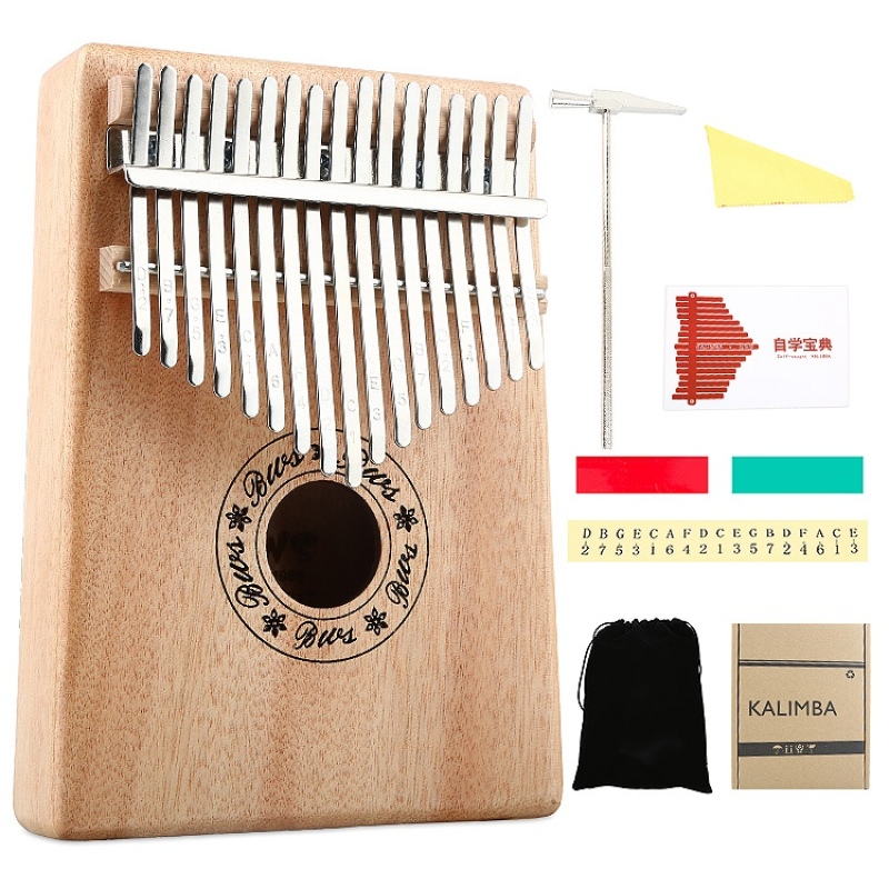 17 Keys Kalimba Thumb Piano High-Quality Wood Body Musical Instrument with Learning Book Tune Hammer