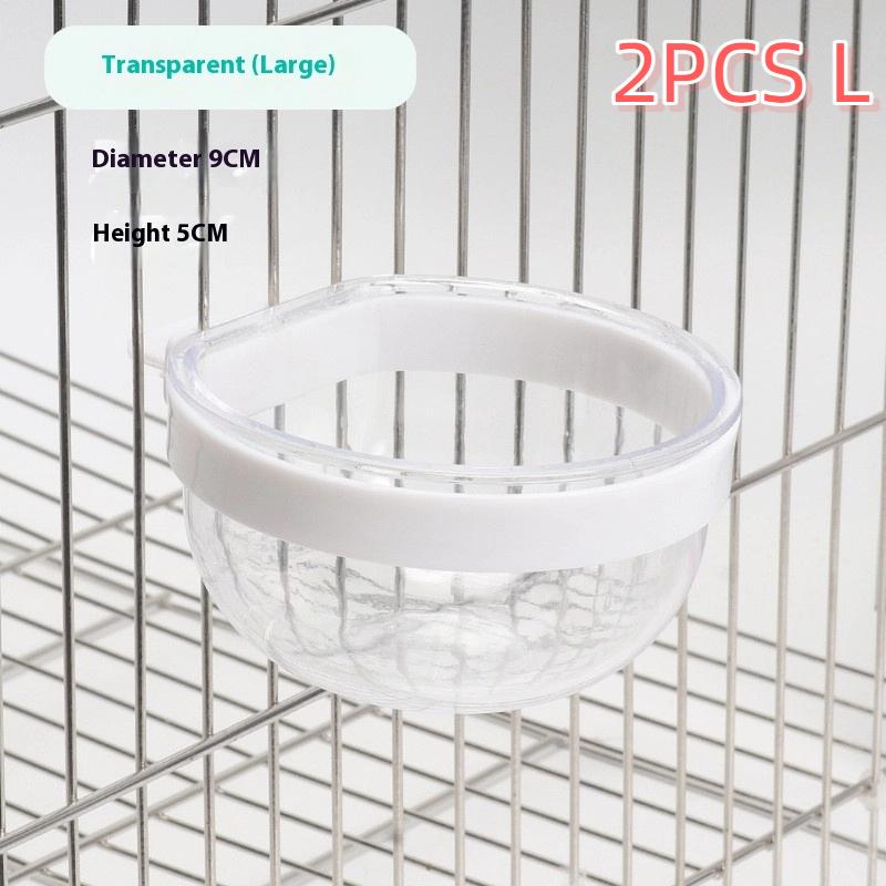 [HUSTOM] COD Bird Feeding Bowl Detachable Transparent Bowl Plastic Food Cup For Cage Convenient Hanging Seed Water Feeder For Parrots - 2