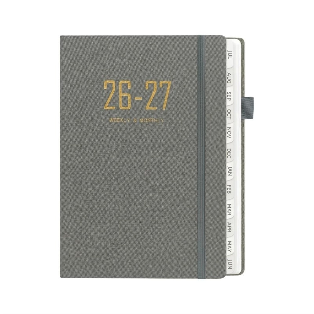 【COD&Fast Delivery】A5 Size 2027 A5 Planner Notebook Journal Writing with Strap Daily Planner Portable Daily Planning Fabric Notebook Office Stationery