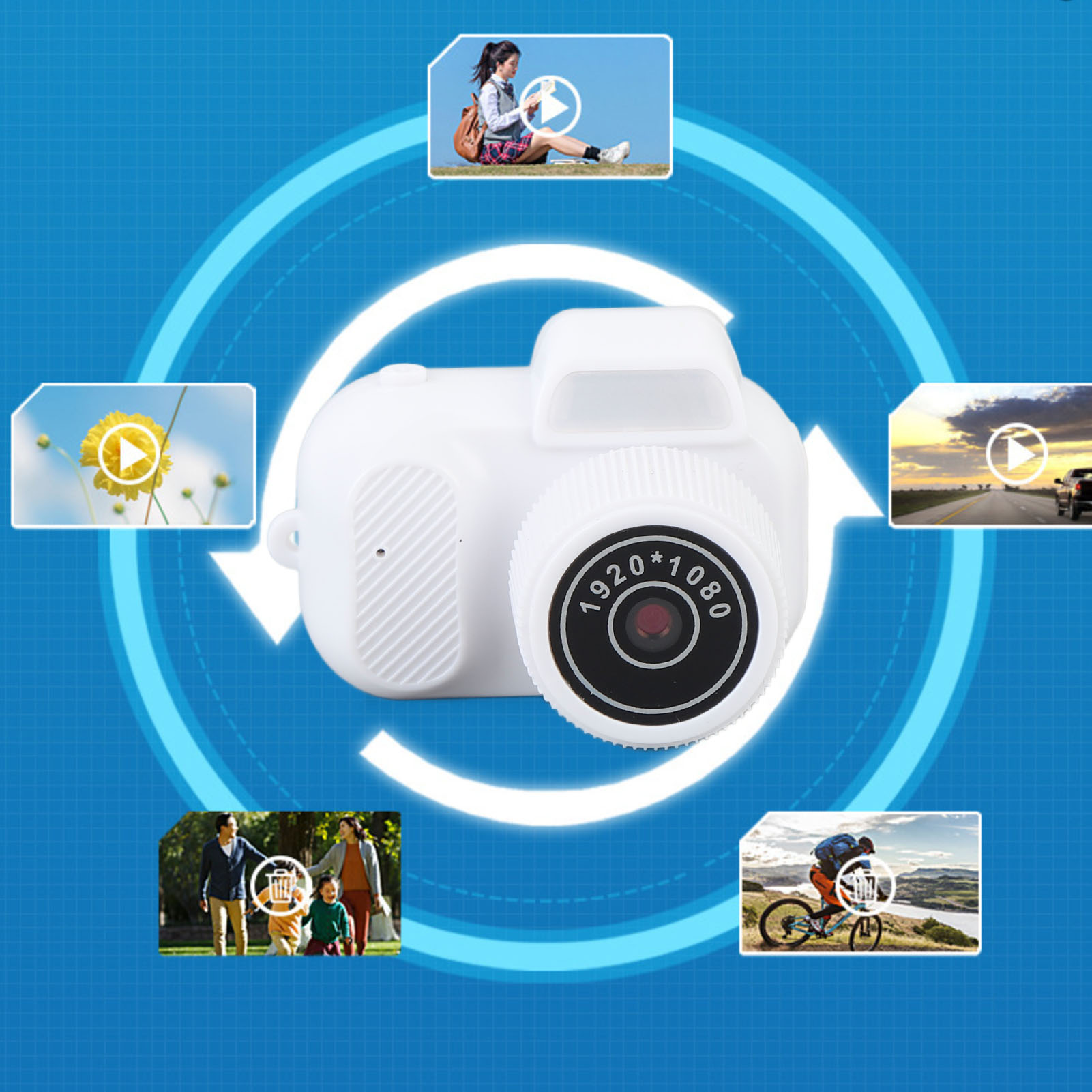 Máy ảnh DV vlog Dễ sử dụng máy ảnh kỹ thuật số độ phân giải video 1080p để ghi âm cuộc sống hàng ngày