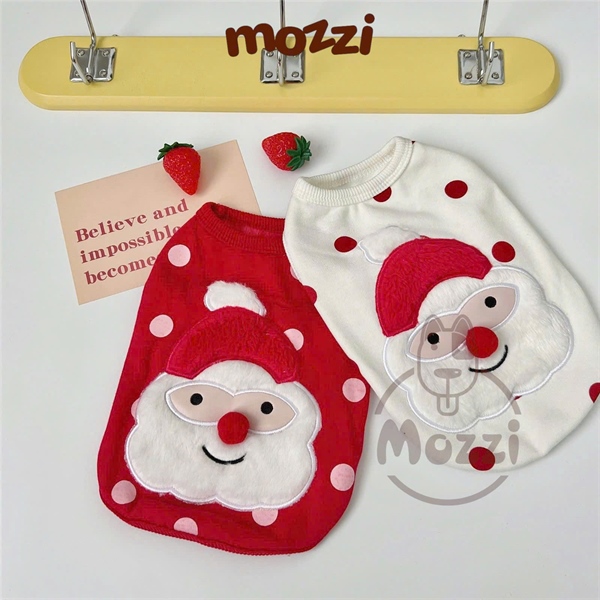 Áo ba lỗ chấm bi Ông già Noel cho chó mèo