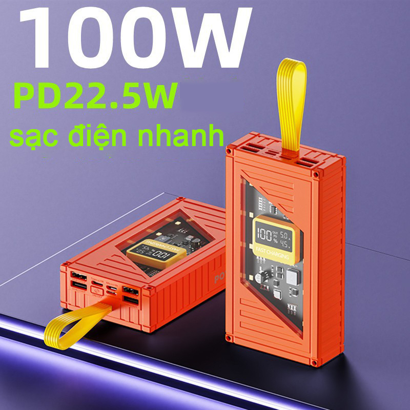 50000 ma Pin sạc dự phòng 100W Cổng sạc nhanh USB