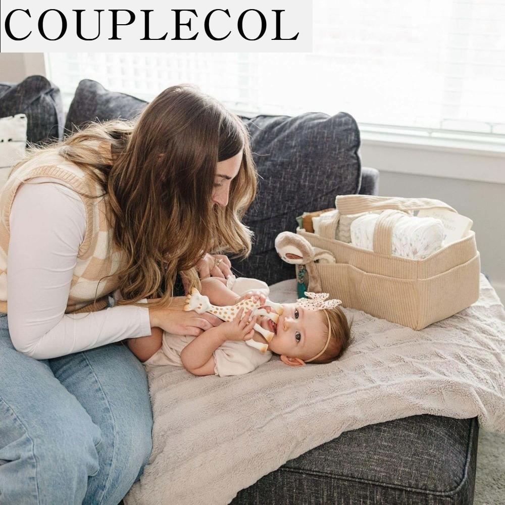COUPLECOL ความจุขนาดใหญ่ ที่จัดเก็บผ้าอ้อม พับได้ น้ำหนักเบา กระเป๋าใส่ของสำหรับเด็ก กระเป๋าผ้าคอร์ดูรอย ทนทาน กระเป๋าถือคุณแม่ การดูแลทารกแรกเกิด ราคา 456 บาท*ส่งฟรี