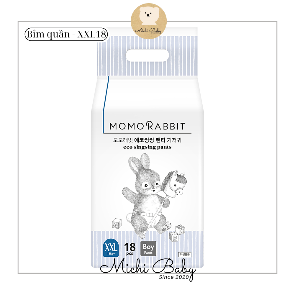 Michibaby- Bỉm MOMORABBIT Hàn Siêu Mỏng, Siêu Thấm Hút, An Toàn Với Da Bé - MC348 - 2