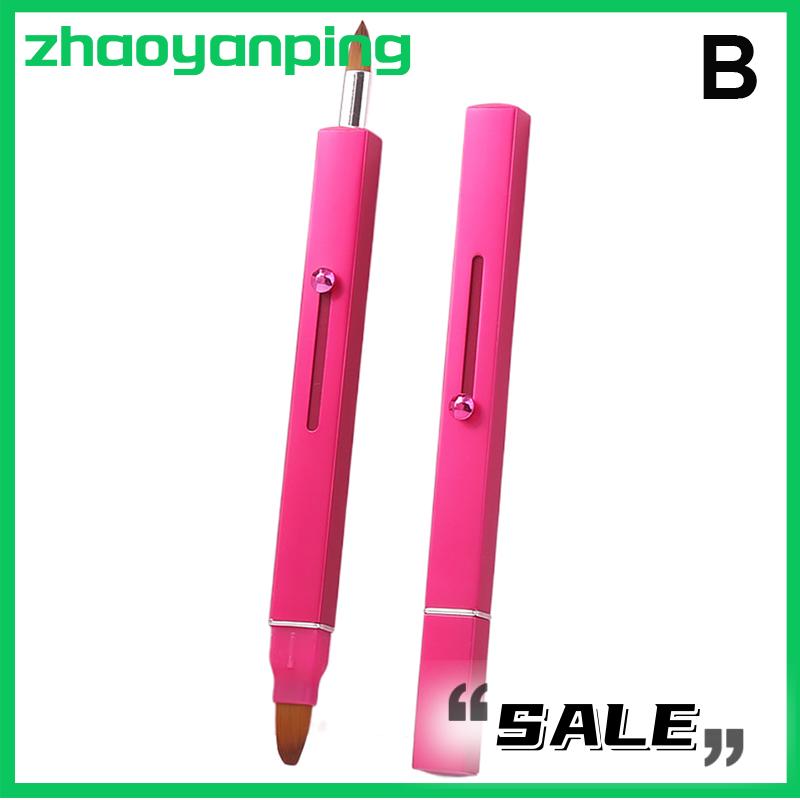 zhaoyanping Xách Tay Mềm Có Thể Thu Vào Lip Bàn Chải Đôi Đầu Trang Điểm Bàn Chải Với Bìa Son Môi Bàn Chải Che Khuyết Điểm Bàn Chải Vẻ Đẹp Bàn Chải Công Cụ - 3