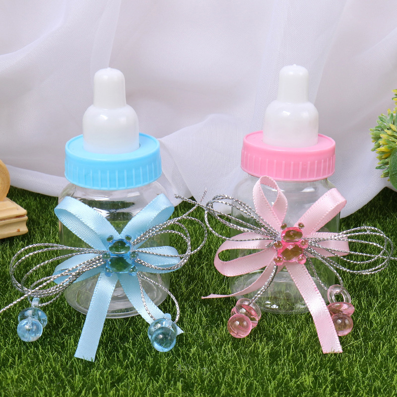jingpeng6 Baby Mini Candy Box Milk Bottle Decorations Favors Plastic Soother Bottle Christening Party Cute ราคา 14 บาท*ส่งฟรี
