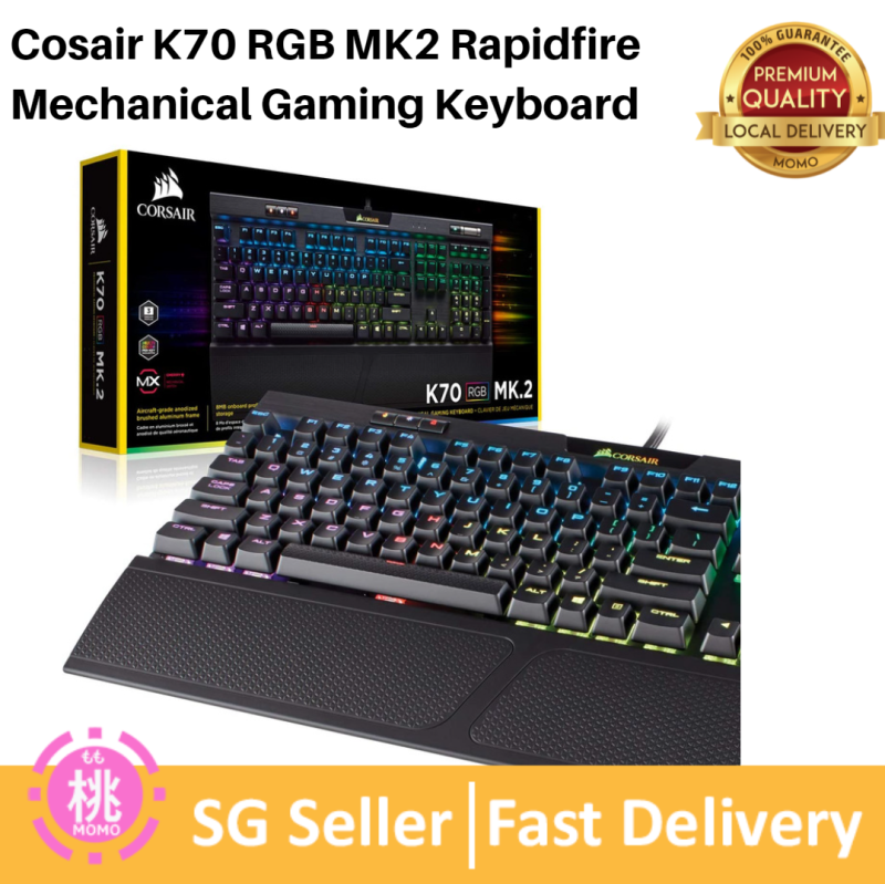 Corsair K70 RGB MK2 Rapidfire Mechanical Gaming Keyboard - USB Passthrough & Media Controls - RGB LED Backlit Singapore