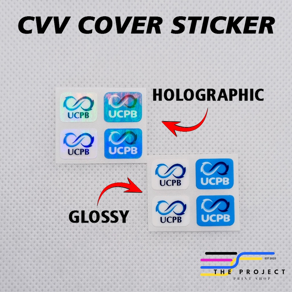4PCS Credit/Debit Card CVV Cover Stickers Holographic/Glossy. High Quality Vinyl Sticker