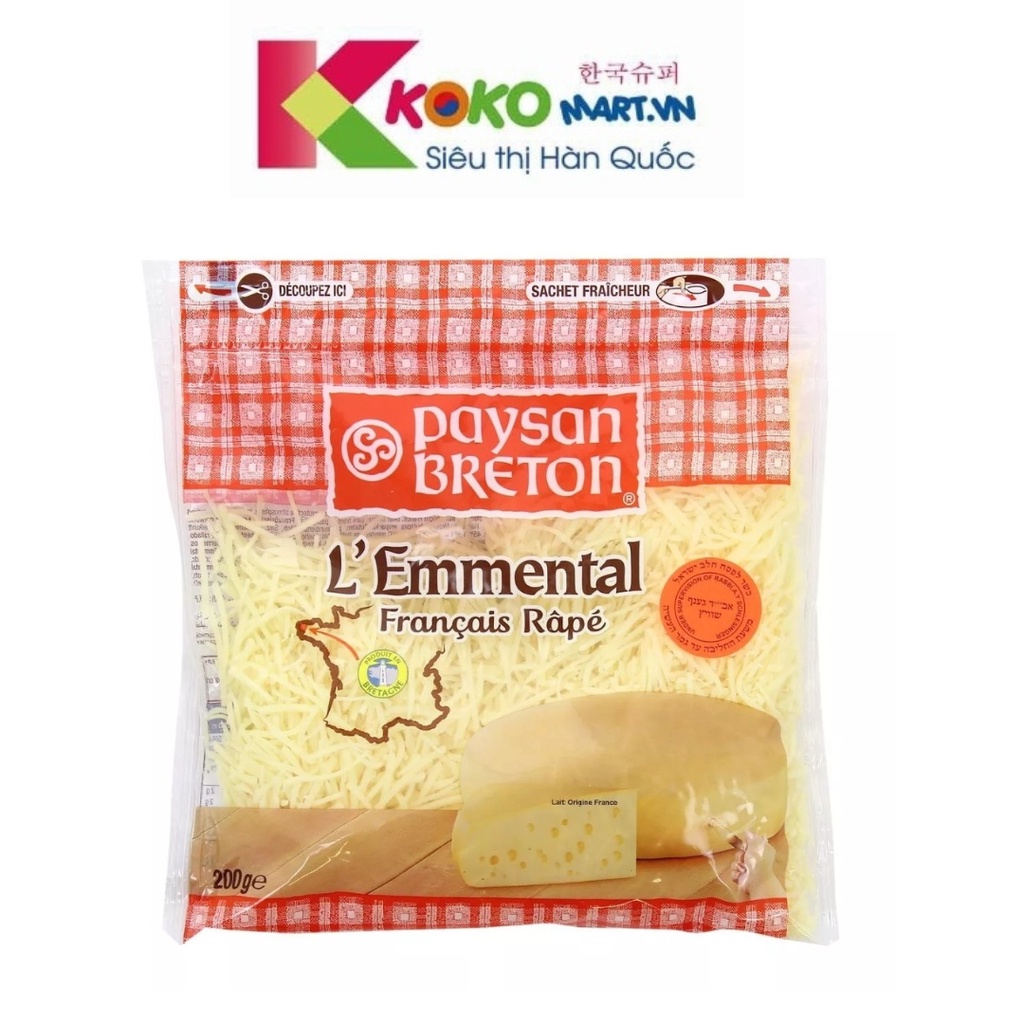 (Giao HCM) Phô mai sợi Emmental Paysan bịch 200g