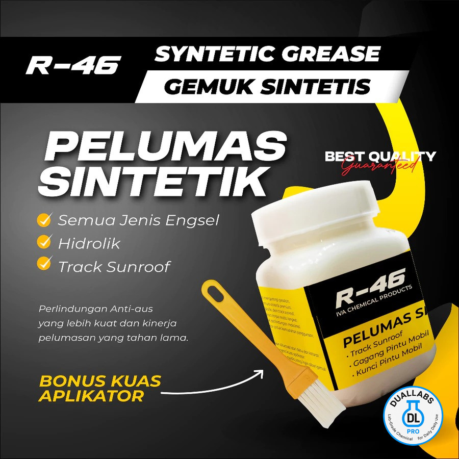 Pelumas Grease Gemuk R46 Engsel Pintu Rel Sunroof Spion Mobil mengurangi bunyi kebisingan, gesekan dan macet anti korosi berdecit multi purpose lubricant serbaguna Harga 27,000 rupiah*Gratis Ongkir