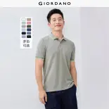 Áo POLO Nam Tay Ngắn GIORDANO Men vải Pique Trang trí viền gân Màu phối 10 màu thuận Mùa hè Thoáng khí 01016425
