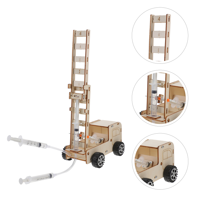 1 Bộ Hình Xe Thang Cứu Hỏa Chưa Hoàn Thành Bằng Gỗ Đồ Chơi Xe Thang Cứu Hỏa DIY