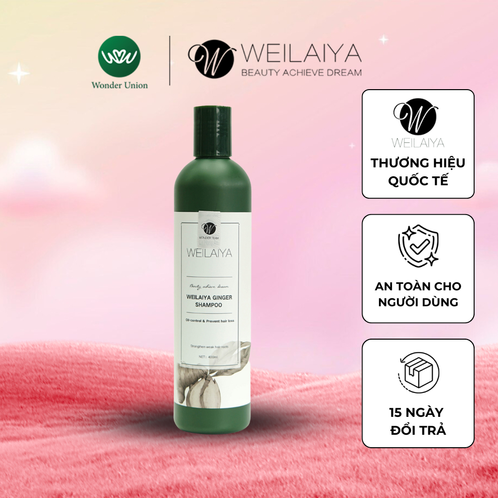 Dầu gội gừng Weilaiya trắng ngăn rụng và kích mọc tóc Weilaiya Ginger Shampoo 400ml