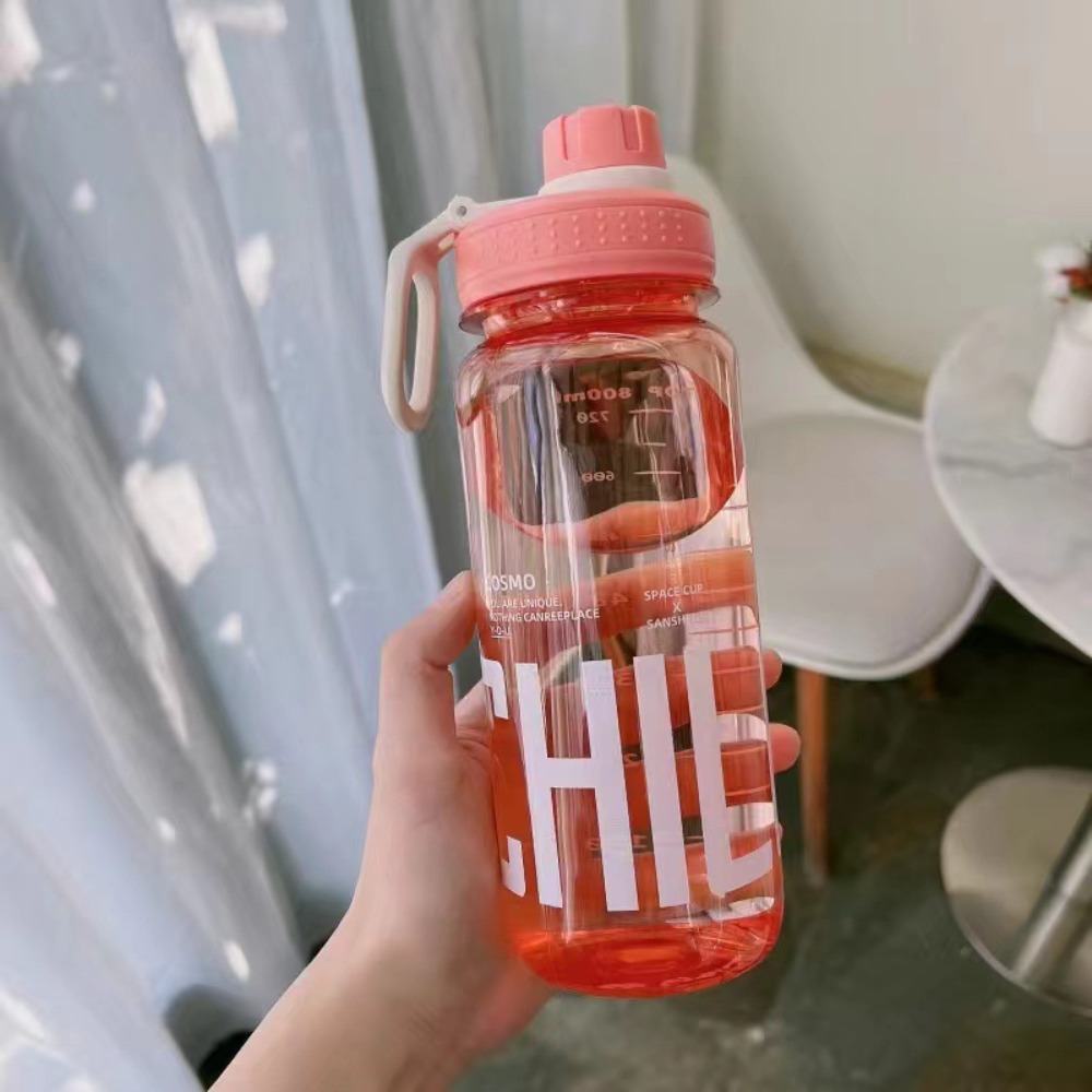 SHUKEYI Nhựa Chai nước Dung tích lớn 0,6L/0,8L/1L Chống rò rỉ Chai nước trong suốt Di động Trọng lượng nhẹ Ấm đun nước du lịch Thể thao ngoài trời - 9