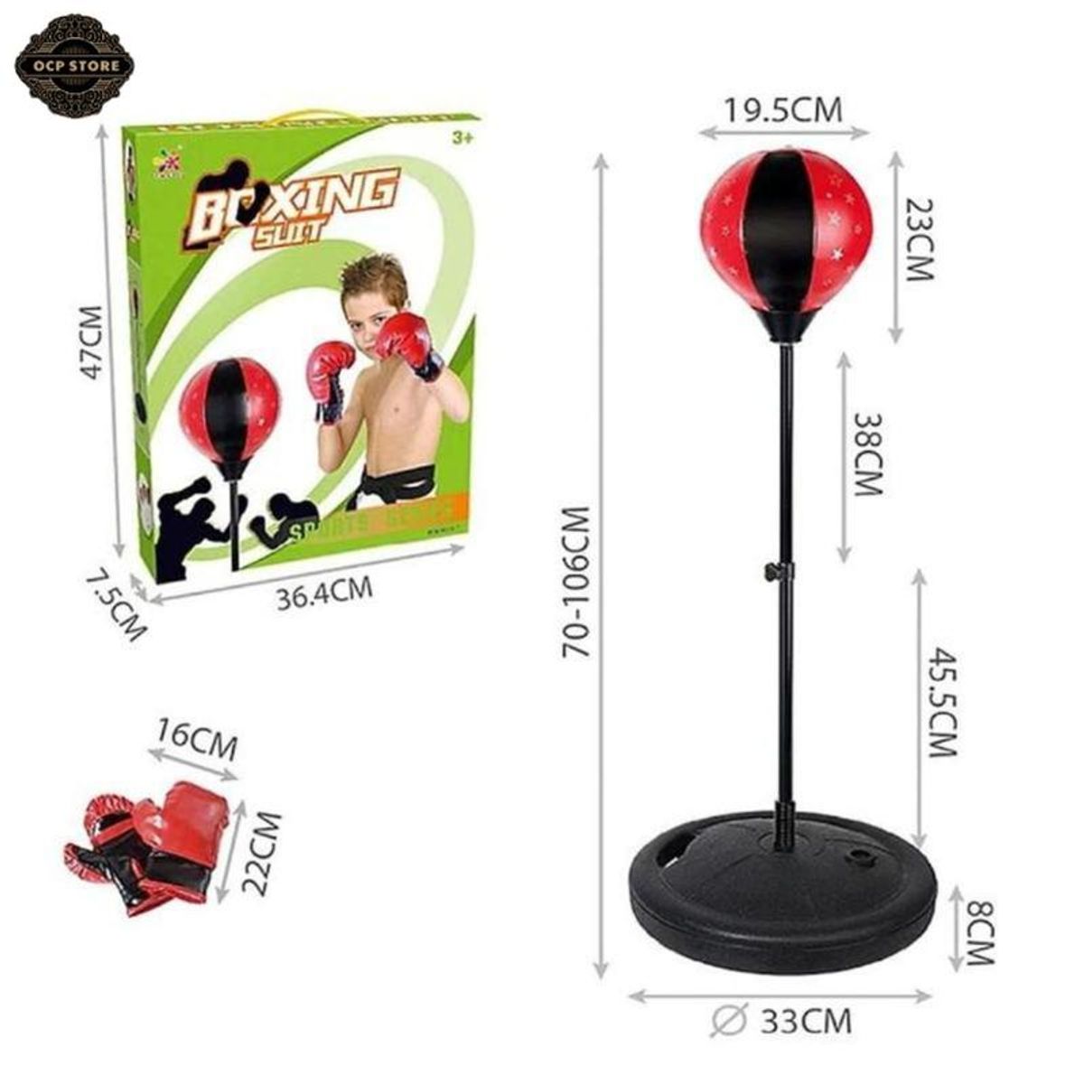 Bộ Boxing đấm bốc tập phản xạ cho bé từ 3-15 tuổi