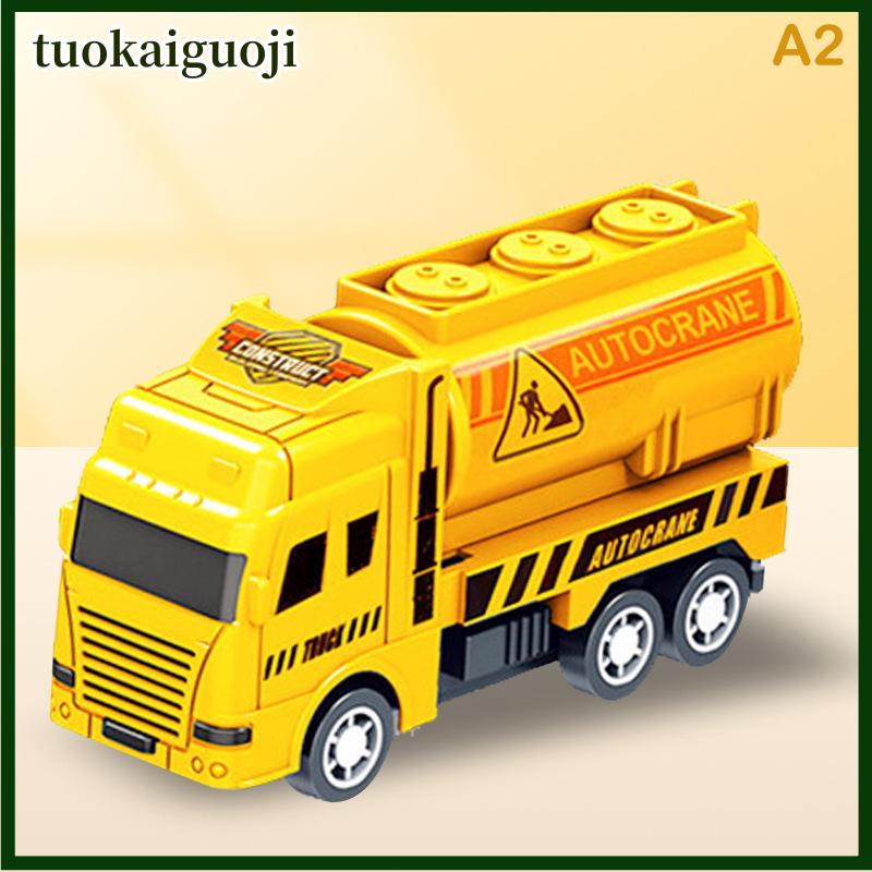tuokaiguoji Trẻ em Đồ chơi xe hơi quán tính vệ sinh xe tải mô hình kéo trở lại kỹ thuật quân sự Xe chữa cháy động cơ bé trai đồ chơi cho trẻ em Quà tặng - 3