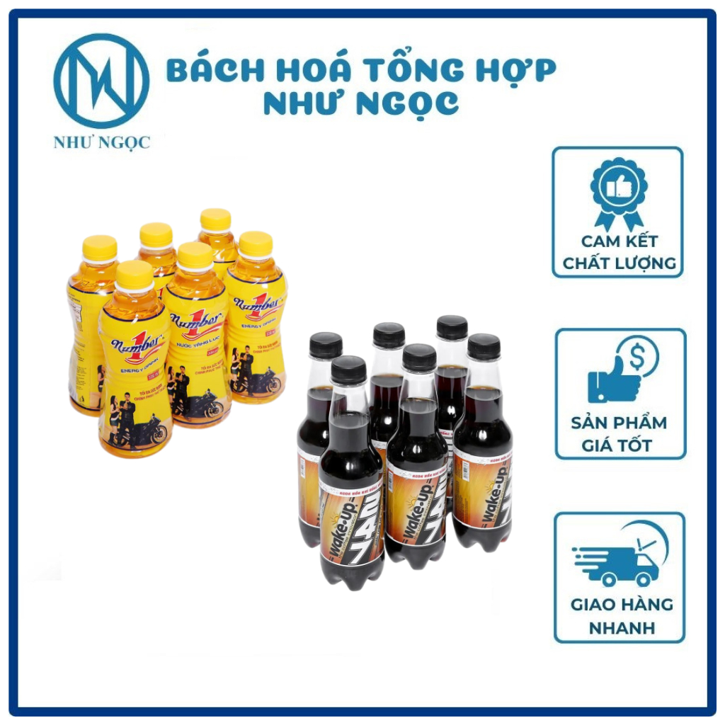 LỐC 6 CHAI - Nước Tăng Lực Number One/ Wake Up 247  Chai 330 ml - Bách Hóa Tổng Hợp Như Ngọc