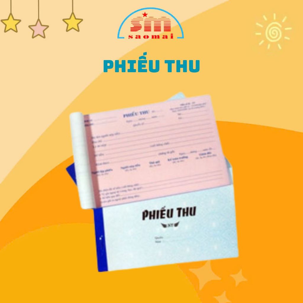 Phiếu Thu 2 Liên & 3 Liên Văn Phòng Phẩm Sao Mai