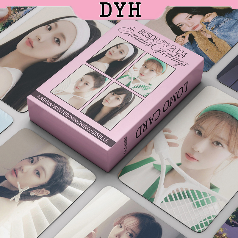 Dyh 55 cái/hộp aespa photocards Album lời chào mùa 2024 thẻ sưu tập thẻ Lomo Kpop