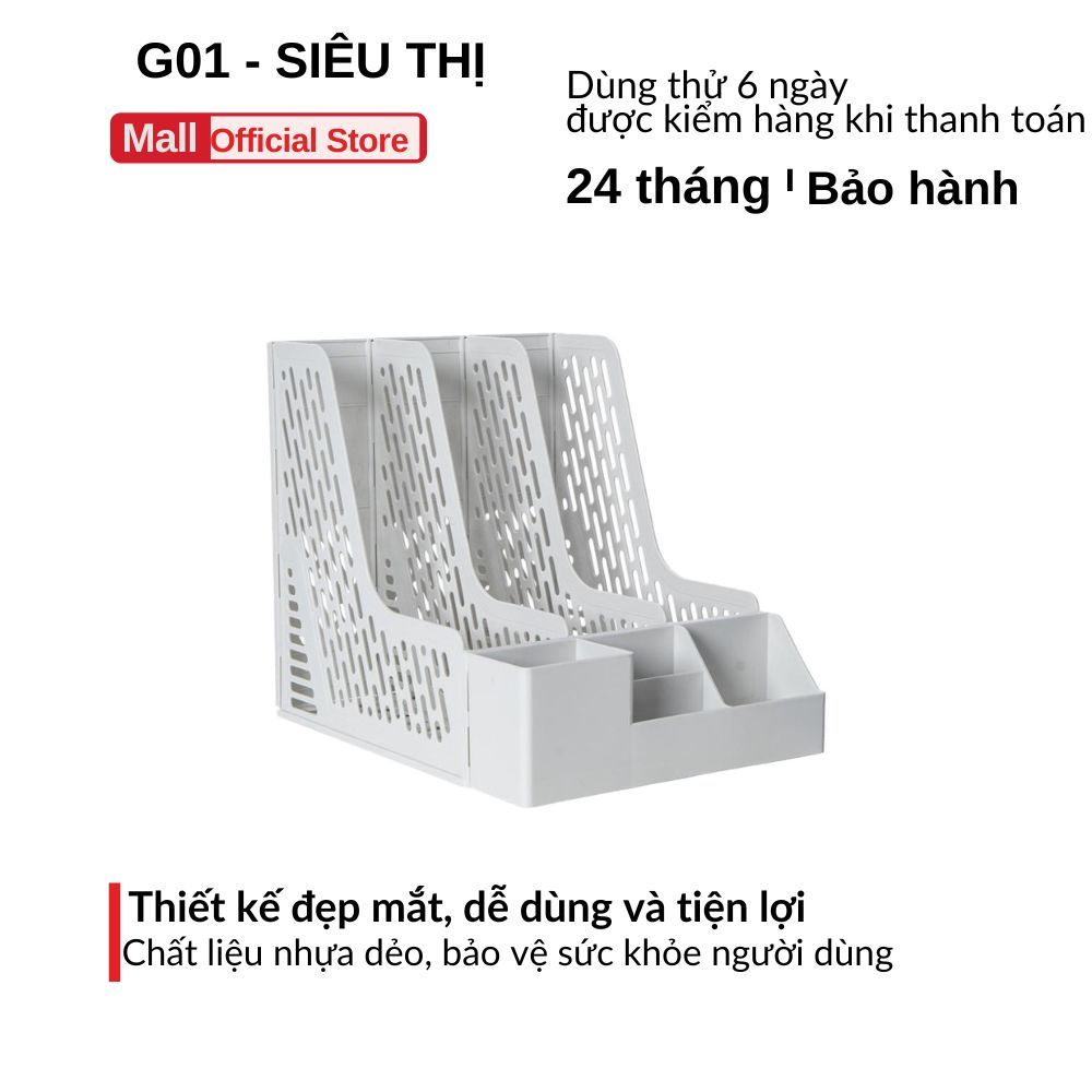 Khay Đựng Tài Liệu 3 Ngăn Văn Phòng Để Bàn Đa Năng Tiện Lợi K5680 Nhựa Việt Nhật