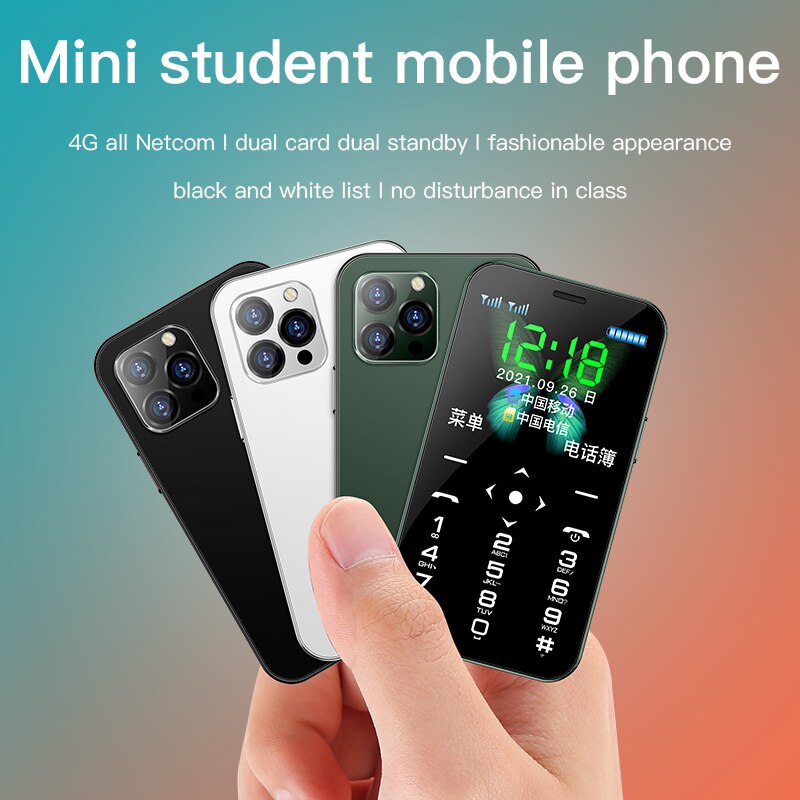 New Soyes D13 Mini Card Phone 4G LTE 900mAh 1.8'' Dual SIM Card Cellphone Fashion Ultra-Thin Children Student Small Size Phone - ยี่ห้อ OEM ราคา 1,077 บาท*ส่งฟรี
