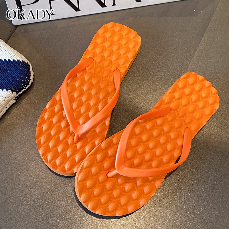 OKADY Summer Massage Flip Flops with Anti-Slip Textured Sole for Comfortable Beach Wear - ยี่ห้อ OKADY ราคา 82 บาท*ส่งฟรี
