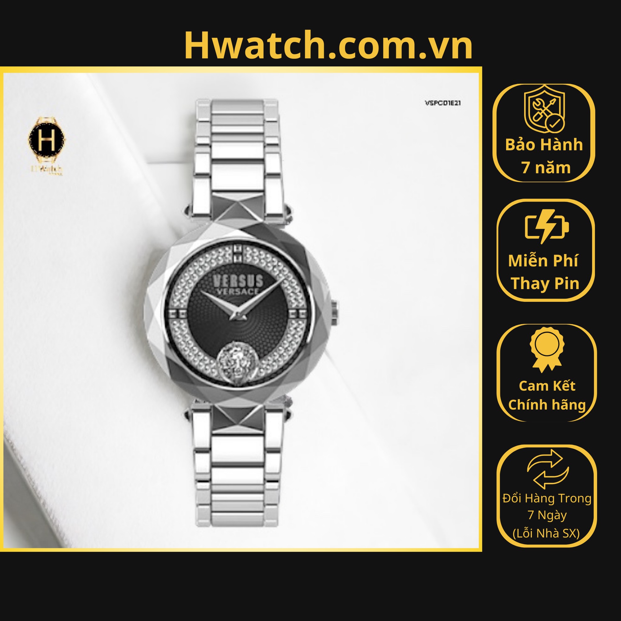 [Có sẵn] [Chính hãng] Đồng Hồ Nữ Versus By Versace Pin VSPCD1E21 Covent Garden Crystal White Dial Hwatch.com.vn