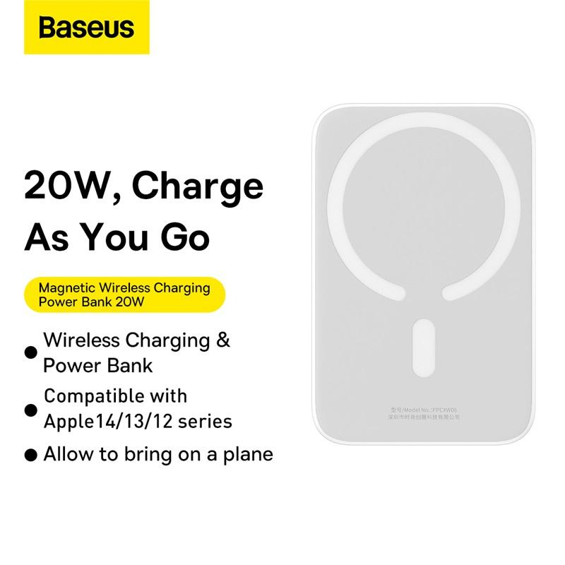 THU THẬP VOUCHER GIẢM 10% - Sạc dự phòng không dây 20W Baseus Magnetic Công nghệ cao cấp cho IP 12 13 14promax.