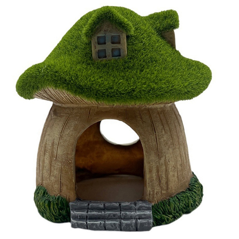 Aquarium House Resin Fish Tank Caves Mushroom Hut Landscape Fish Cave Shrimp Hideout Shelter for Mini Small Fish Shrimp - 2
