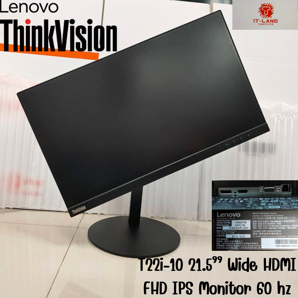 จอคอมพิวเตอร์ LENOVO 21.5 นิ้ว 19นิ้ว IPS HDMI DVI VGA FULL HD สินค้ามือสองพร้อมส่ง ราคา 2,290 บาท*ส่งฟรี