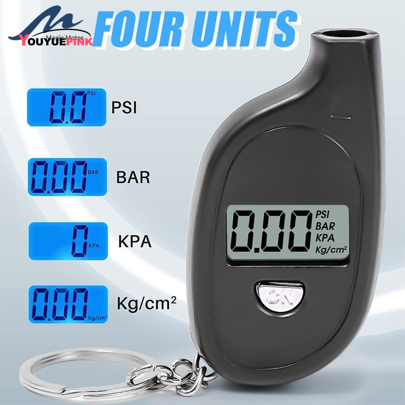 [Local Stock] YOUYUEPINK Mini LCD Digital Tire Pressure Gauge TPMS Tool for Car Bike Motor Tyre Air Pressure Checker with Adapter ราคา 20 บาท*ส่งฟรี