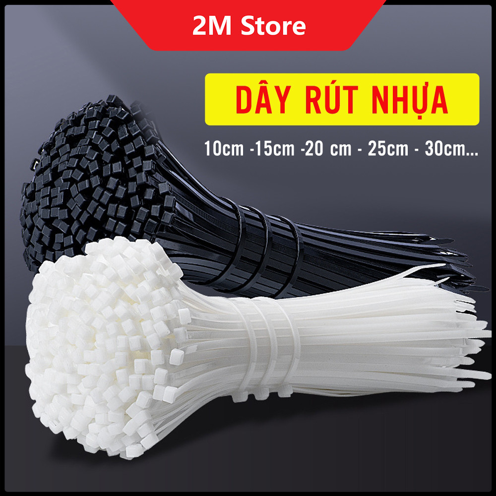 (CHỌN MÀU/SIZE) Gói 100 Dây Rút Nhựa - Dây Thít Nhựa Lạt Khóa Siêu Chắc Các Cỡ 10cm 15cm 20cm 25cm 30cm SHOPE