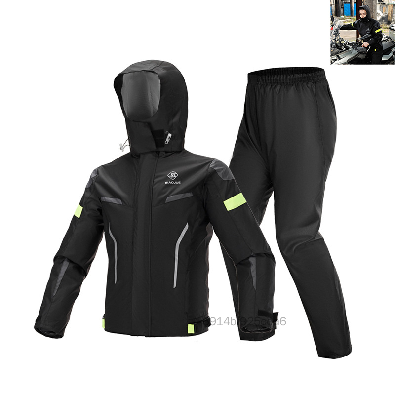 ชุดกันฝนรถจักรยานยนต์สำหรับผู้ชาย Heavy Duty กันน้ำแยกชุดกันฝนแบบเต็มตัวพร้อมแถบสะท้อนแสง HSSR-TH ราคา 2,851 บาท*ส่งฟรี
