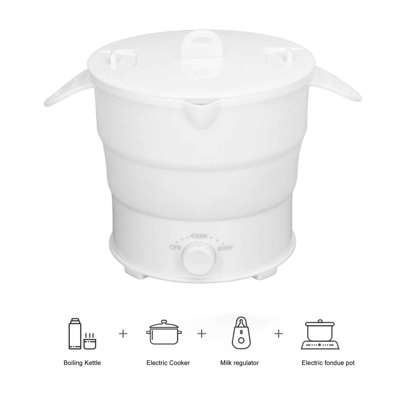Electric Hot Pot Multifunction 1.2L Uniform Heating Portable Hot Pot Cooker Safety for Home for Travel - 2