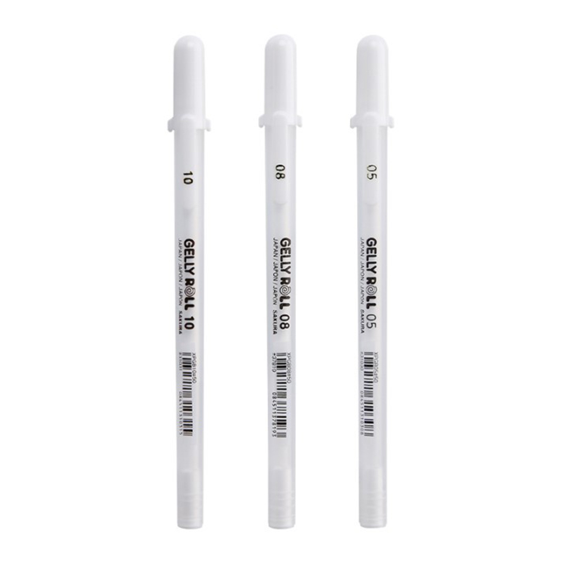 XIMiM Sakura White Gel Pens - 0.5mm, 0.8mm, 1.0mm