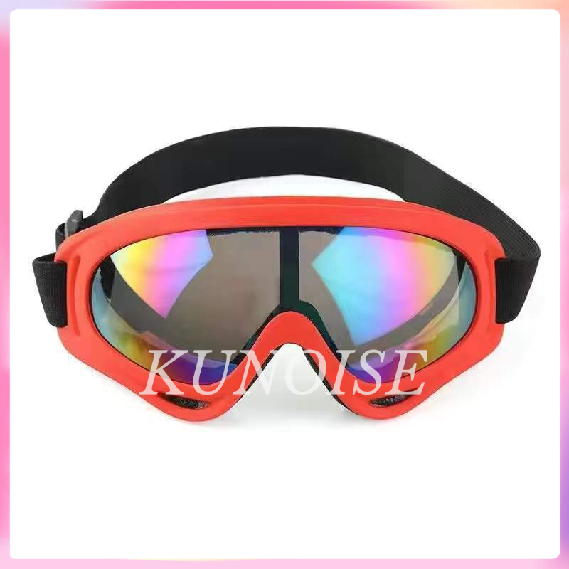 KUNOISE แว่นตาสกีป้องกันหมอกความละเอียดสูงกลางแจ้งรถจักรยานยนต์ไฟฟ้าแว่นตาขี่จักรยานแว่นตากันลมทรายกรวด ราคา 77 บาท*ส่งฟรี