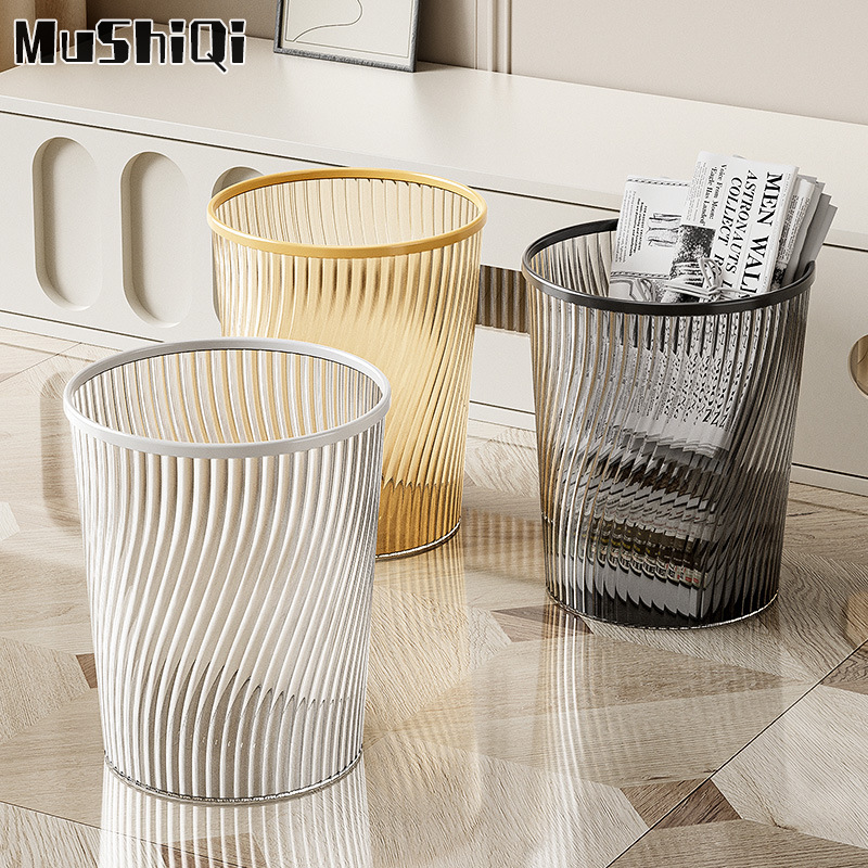 garbage can Household kitchen living room large capacity trash can Office wastebasket Transparent texture trash can Plastic trash can, kitchen trash can, suitable for small space, can separate garbage. ราคา 122 บาท*ส่งฟรี