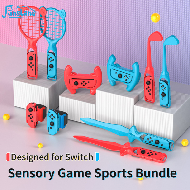 FunsLane 18 In 1 Sports Accessories Compatible For Switch Lightweight Ergonomic Family Sports Games Pack Accessories Kit ราคา 1,019 บาท*ส่งฟรี