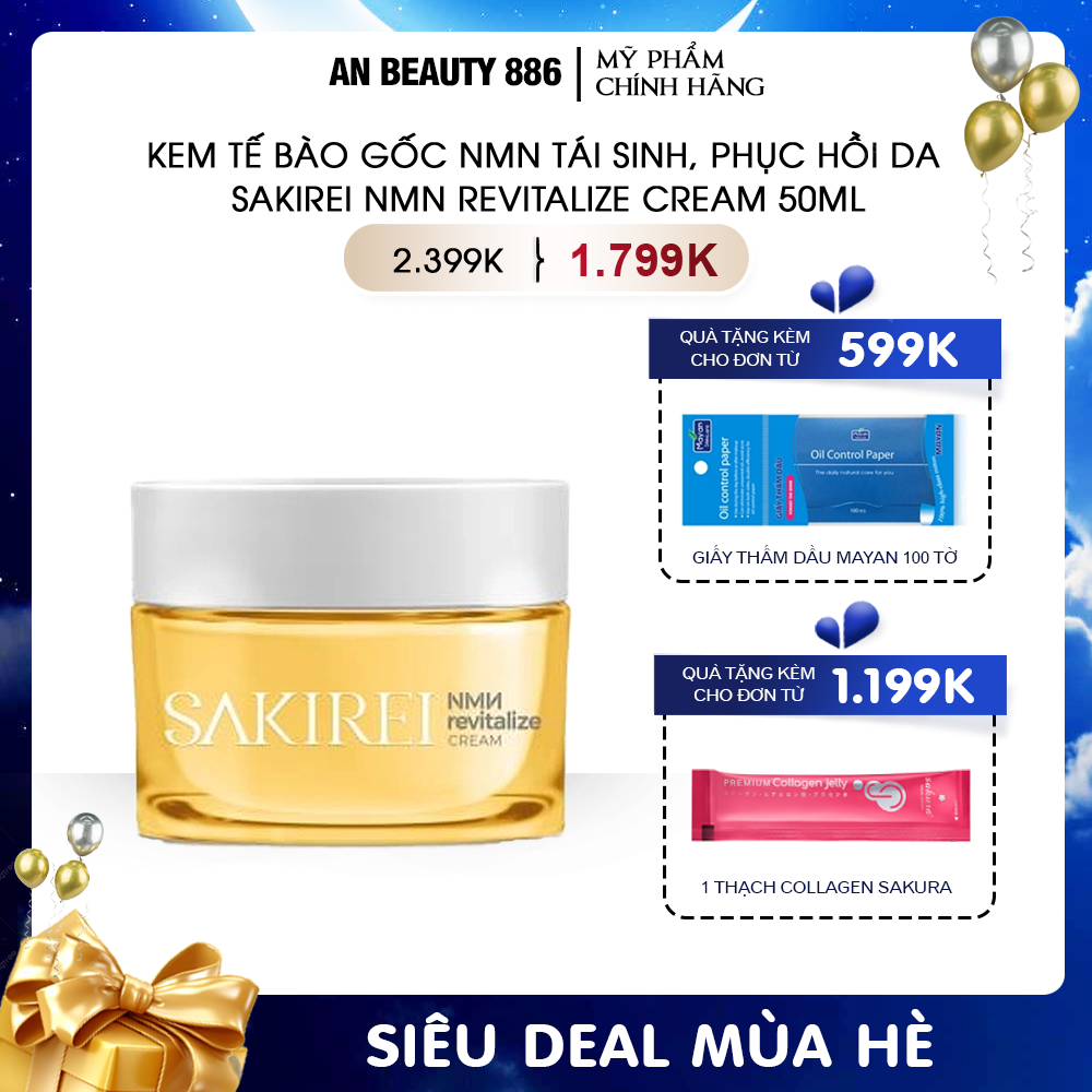 Kem tế bào gốc NMN tái sinh, phục hồi da Sakirei NMN Revitalize Cream 50ml