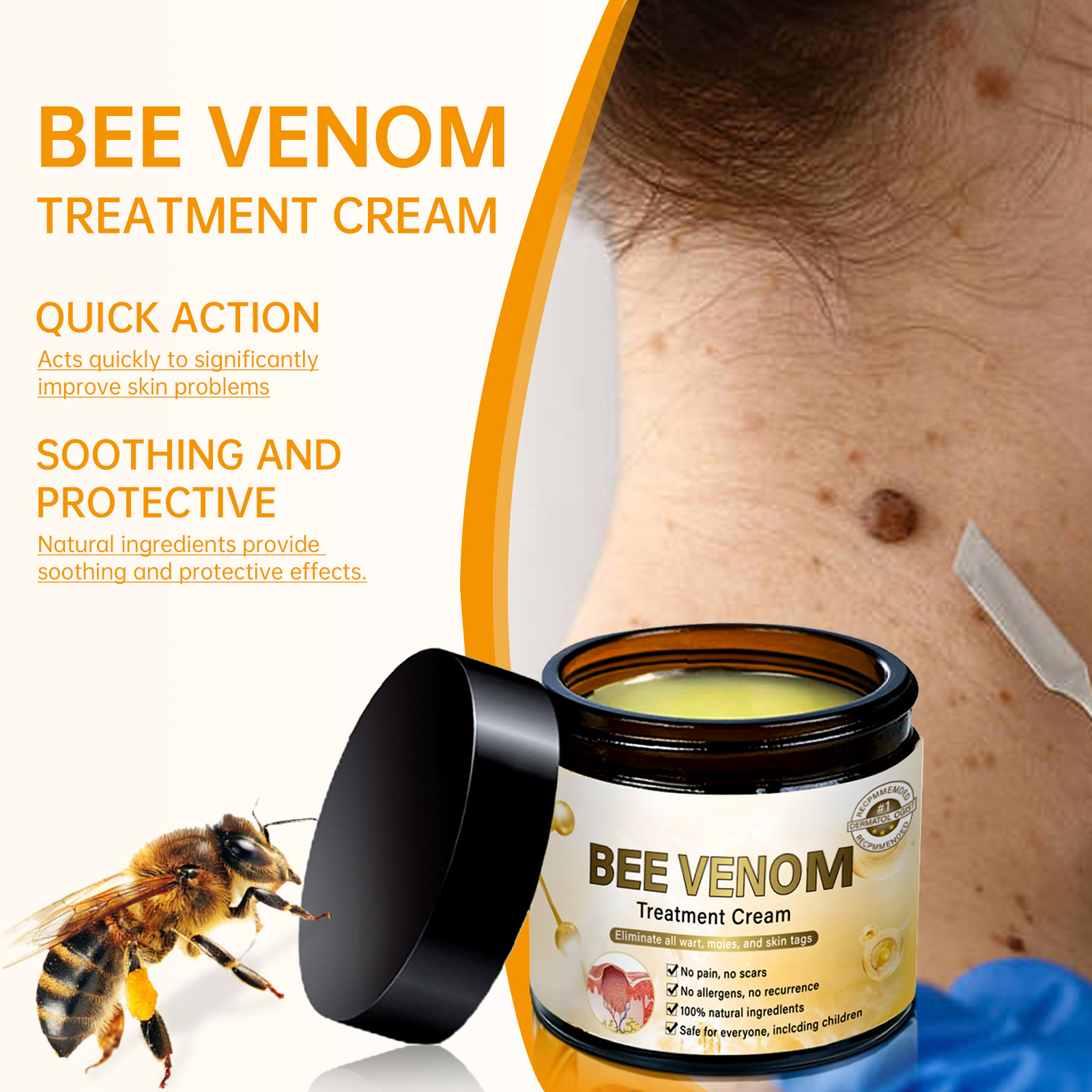 Kem dưỡng da Bee Venom Kem Bee Venom mới năm 2024 Kem phục hồi Bee Venom Chăm sóc tác dụng nhanh & t