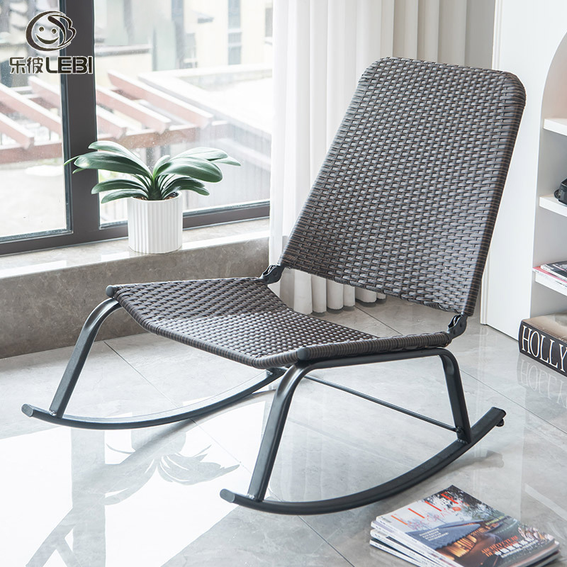 Rocking chair, rattan chair, summer home lazy sofa, rattan chair, outdoor leisure balcony, indoor and outdoor reclining chair ราคา 2,457 บาท*ส่งฟรี