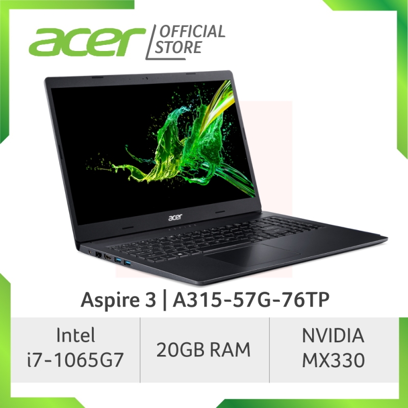 Acer Aspire 3 A315-57G-75RU/76TP (Blue/Black) Laptop with 10th Gen Intel Core i7-1065G7 processor and 20GB RAM